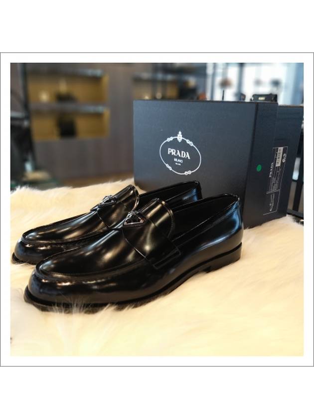 Brushed Leather Loafers Black - PRADA - BALAAN 4