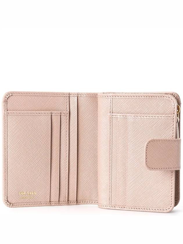 Small Logo Saffiano Leather Bicycle Wallet Pink - PRADA - BALAAN.