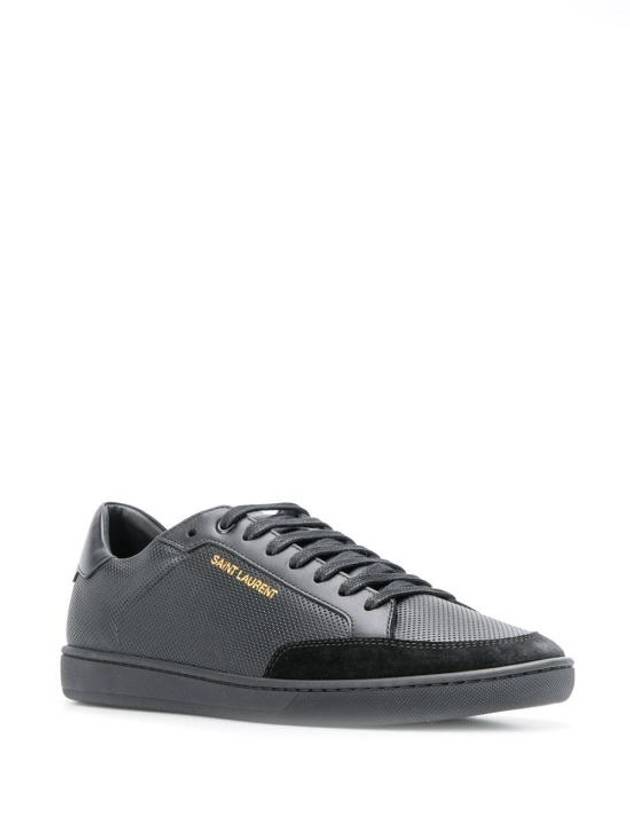 Court Classic Perforated Leather Low Top Sneakers Black - SAINT LAURENT - BALAAN 3