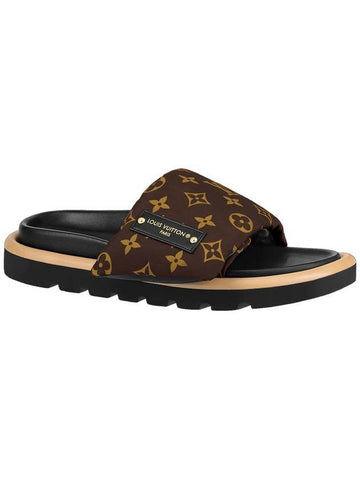 Pool Pillow Flat Comfort Mule Brown - LOUIS VUITTON - BALAAN 1