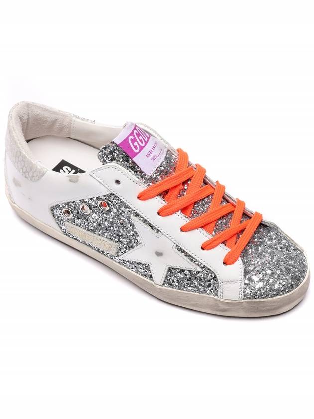 Superstar Glitter Low Top Sneakers Silver White - GOLDEN GOOSE - BALAAN 4