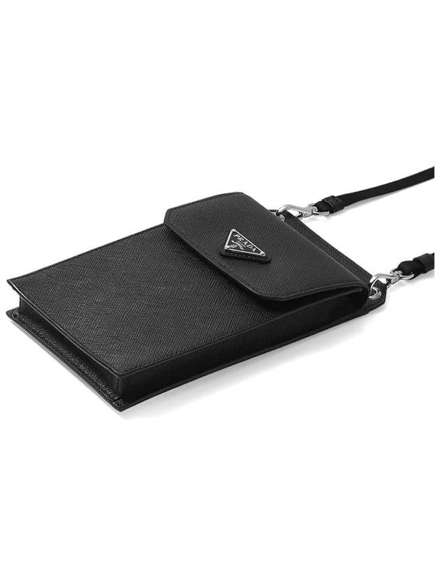 Saffiano Phone Case Strap Cross Bag Black - PRADA - BALAAN 4