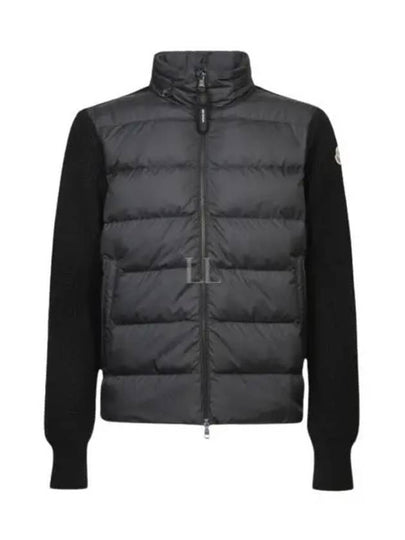 Padded Wool Zip-Up Hoodie Black - MONCLER - BALAAN 2