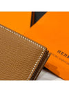 Wallet Absong Calfskin Bean Brown Gold Long Wallet - HERMES - BALAAN 8