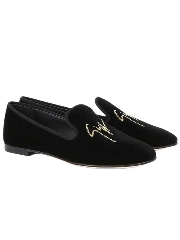 Logo velvet loafers black - GIUSEPPE ZANOTTI - BALAAN 1