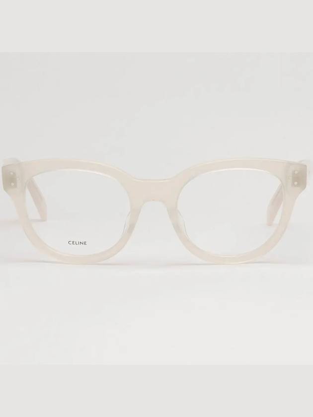 Eyewear Logo Round Acetate Eyeglasses Ivory - CELINE - BALAAN 4