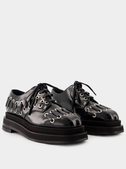 Heart Toe Grommet Brogue Loafers - Simone Rocha - Leather - Black - SIMONE ROCHA - BALAAN 2