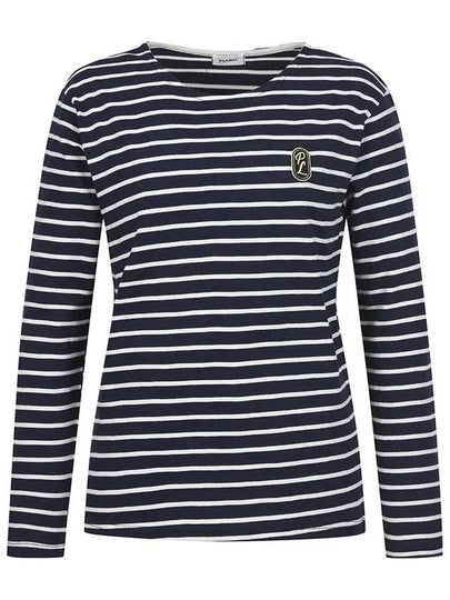 Striped diagonal wappen embroidery t-shirt MW4ME484 - P_LABEL - BALAAN 2