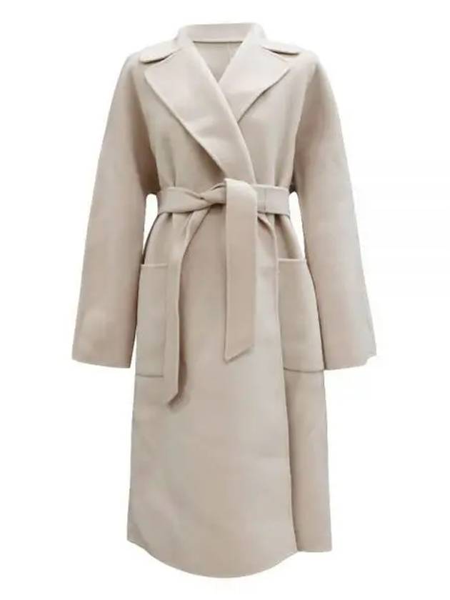 Robo Wrap Satin Wool Singe Coat Sand - MAX MARA - BALAAN 2