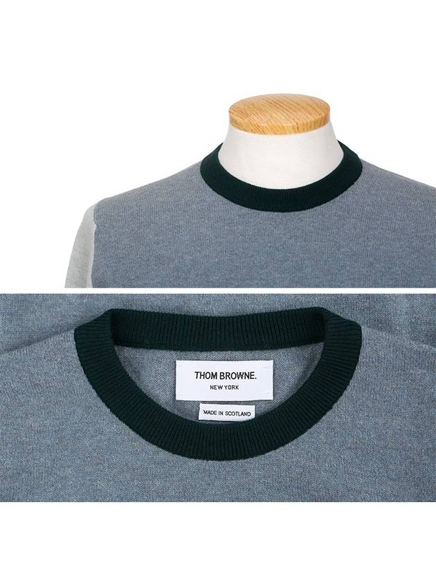 Fun Mix 4 Bar Cashmere Knit Top Blue - THOM BROWNE - BALAAN 5