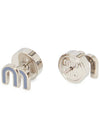 Enameled Metal Earrings Grey - MIU MIU - BALAAN 4