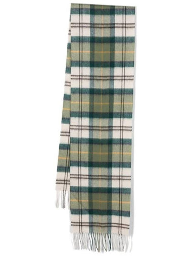 Wool Cashmere Tartan Check Muffler Forest Green - BARBOUR - BALAAN 1