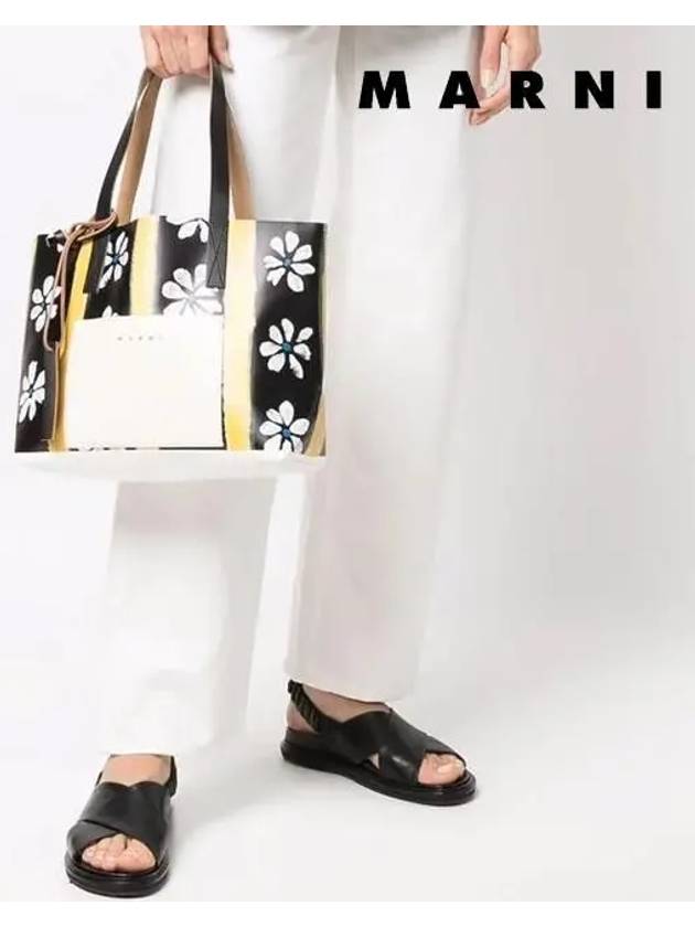 Daisy Rain Print Tote Bag Black - MARNI - BALAAN 8