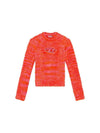 Fluffy Jumper Oval D Plaque Knit Top Pink Orange - DIESEL - BALAAN 1