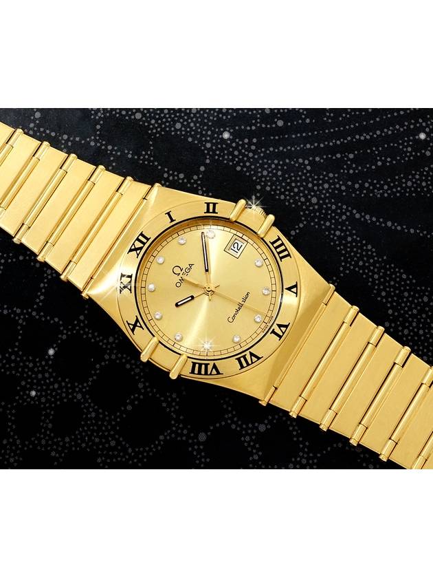 Constellation 18K Gold Plated Dial 11P Diamond Men s Watch - OMEGA - BALAAN 3