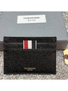 Debossed 4 Bar Pebble Grain Card Wallet Black - THOM BROWNE - BALAAN 3