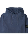 Men's Waffen Patch OLD Treatment Cotton Hoodie Blue - STONE ISLAND - BALAAN 4