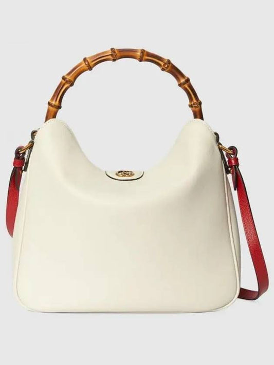 Diana Bamboo Handle Medium Leather Cross Bag White - GUCCI - BALAAN 2