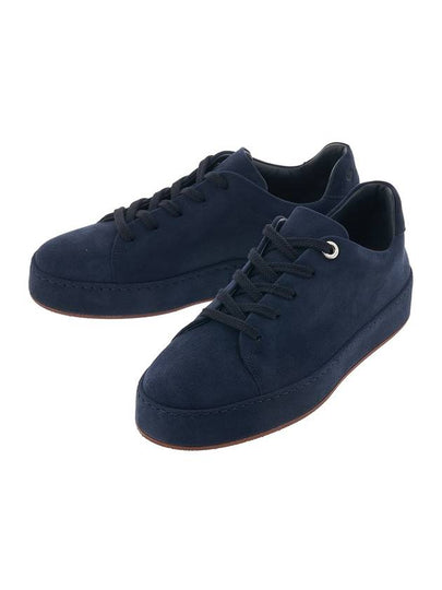 Women's Nuage Suede Goat Skin Low Top Sneakers Navy - LORO PIANA - BALAAN 2