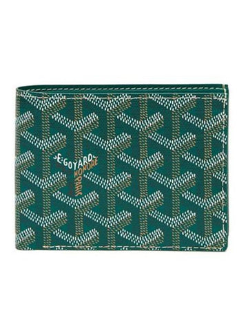 Victoire Wallet Green In Canvas And Calfskin - GOYARD - BALAAN.