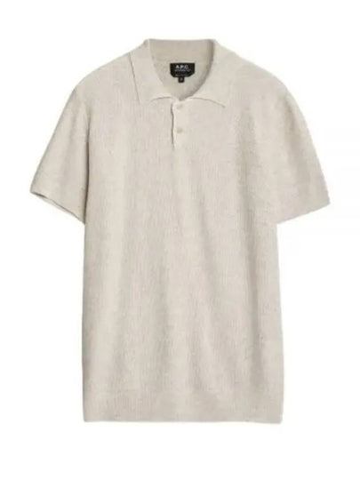 Men's Jay Knit Polo Shirt Beige - A.P.C. - BALAAN 2