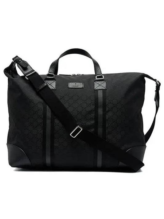 Canvas Travel Boston Large Tote Bag Black - GUCCI - BALAAN.