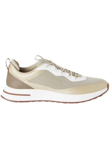 Logo Technical Knit Low-Top Sneakers Desert Beige - LORO PIANA - BALAAN 1