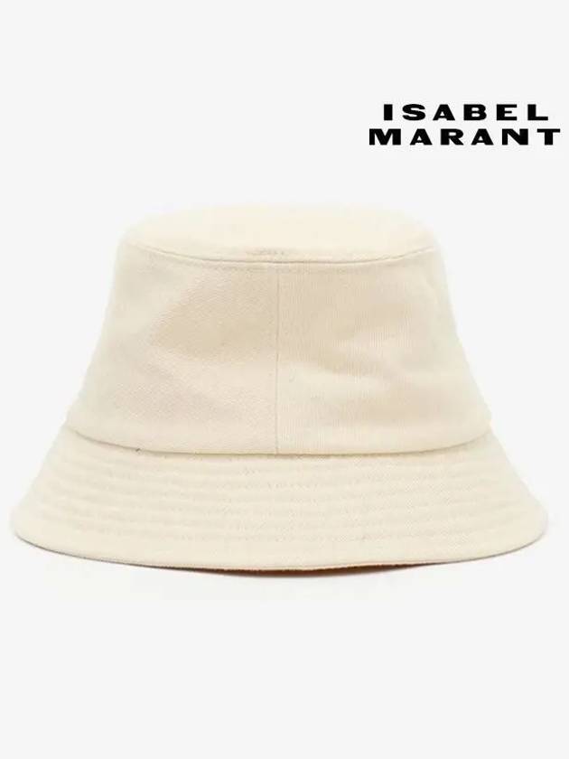 Isabel Marant Hailey Logo Bucket Hat Ecru CU001XFA A2C08A ECBK - ISABEL MARANT ETOILE - BALAAN 3