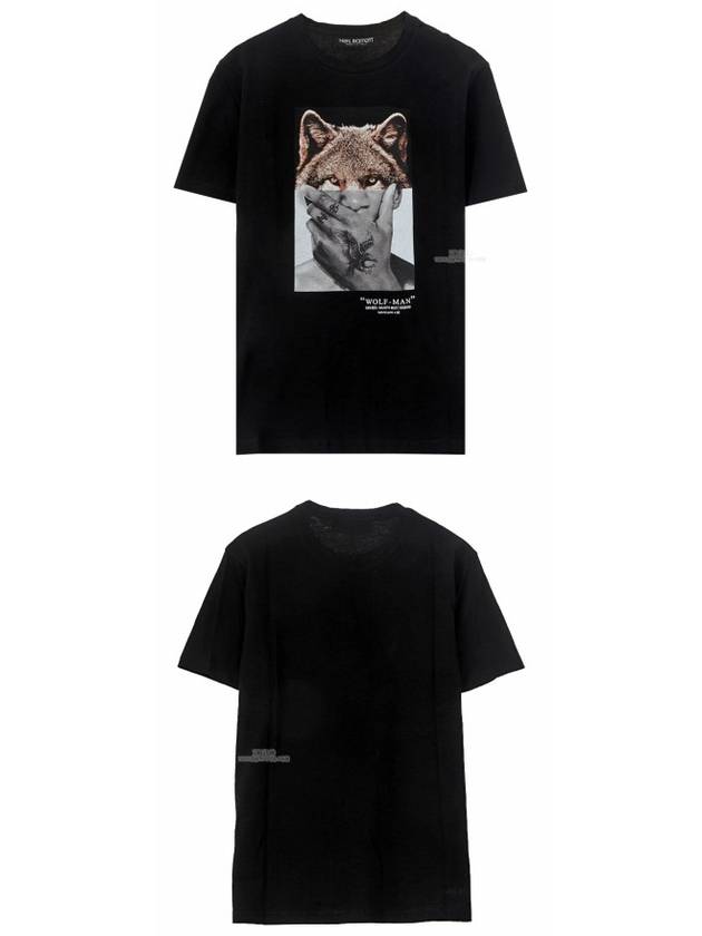 Wolfman Print Short Sleeve T-Shirt Black - NEIL BARRETT - BALAAN 6