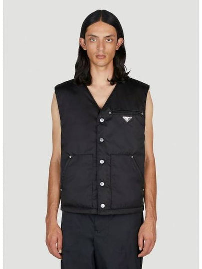 Triangle Logo Re-Nylon Padded Vest Black - PRADA - BALAAN 2