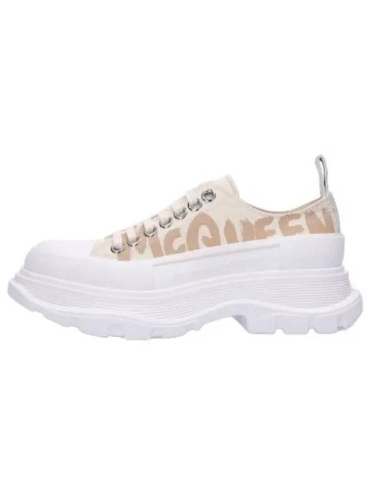 Graffiti Logo Tread Slick Sneakers Beige - ALEXANDER MCQUEEN - BALAAN 1