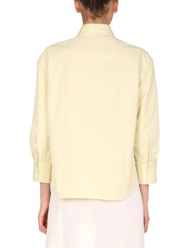 Boxy Fit Long Sleeve Shirt Yellow - JIL SANDER - BALAAN 4