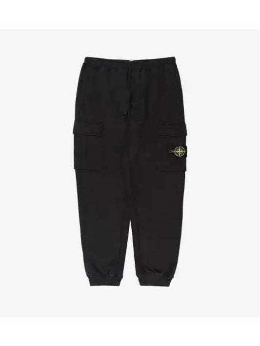 Cotton Wappen Patch Track Pants Black - STONE ISLAND - BALAAN 2