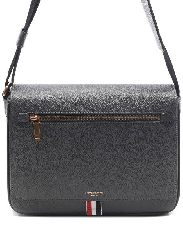 Tonal Strap Leather Reporter Cross Bag Grey - THOM BROWNE - BALAAN 3