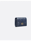 Caro XS Supple Cannage Calfskin Card Wallet Deep Ocean Blue - DIOR - BALAAN 3