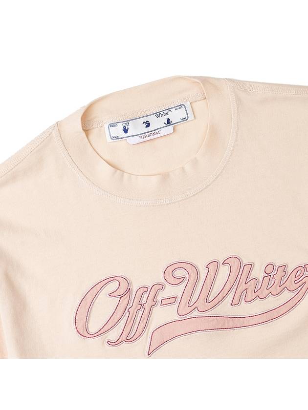 Baseball Rosso Crop T-Shirt OWAA090S23JER0043132 - OFF WHITE - BALAAN 4