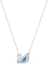 Women's Dancing Swan Necklace Blue Rhodium Plated - SWAROVSKI - BALAAN 4