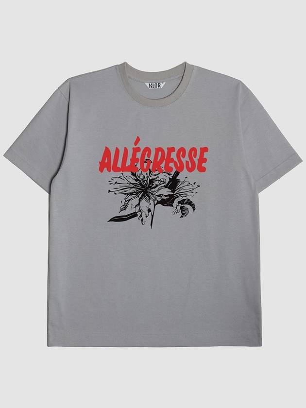 UNISEX Alegres Graphic Short Sleeve T Shirt BLUE GRAY - KLOR - BALAAN 2