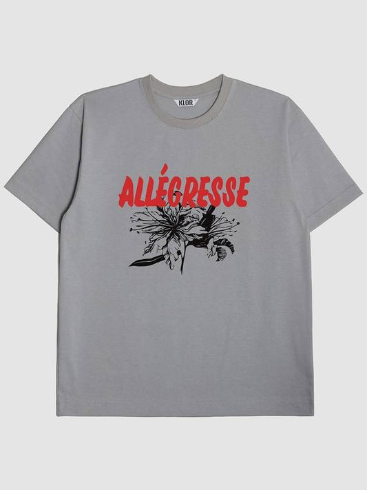 UNISEX Alegres graphic short sleeve t shirt BLUE GRAY - KLOR - BALAAN 1