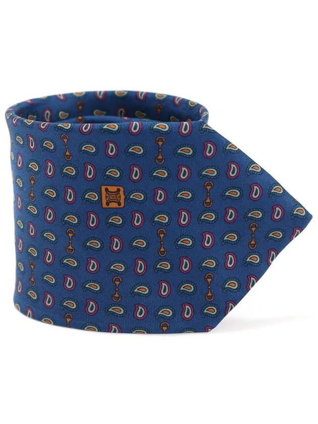 100 silk blue multi pattern tie - CELINE - BALAAN 1