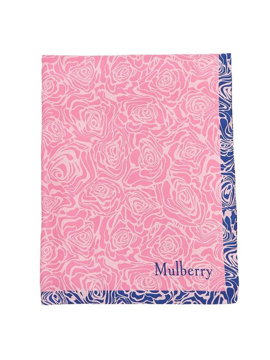 Distorted Rose Square Silk Scarf Pink - MULBERRY - BALAAN 2