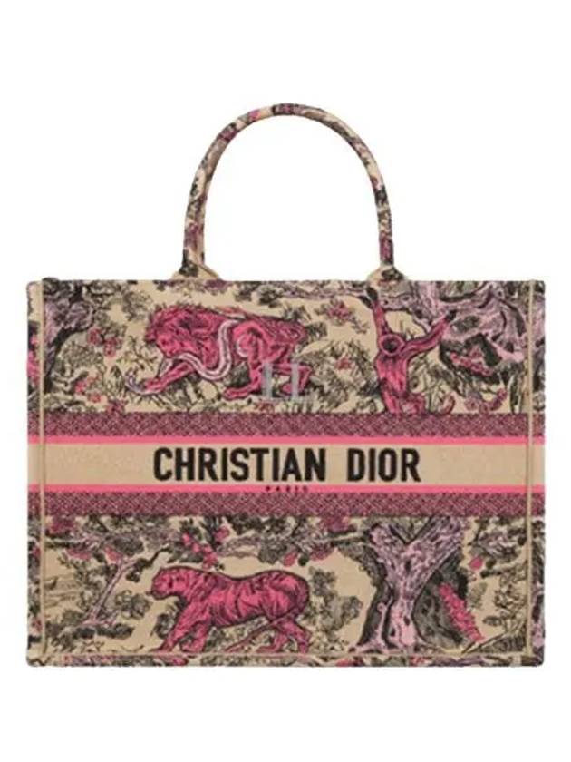 Dioliviera Large Raffia Book Tote Bag Candy Pink - DIOR - BALAAN 2