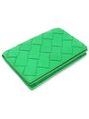 667141 Green Paraket Lambskin Intrecciato Business Card Holder - BOTTEGA VENETA - BALAAN 4