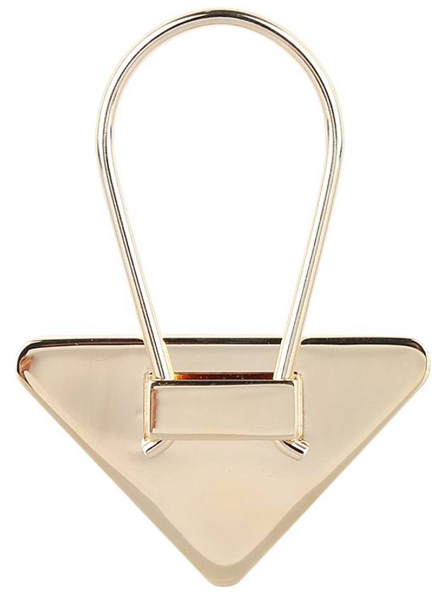 Saffiano Gold Key Holder Blue - PRADA - 4