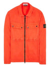 Brushed Organic Cotton Overshirt Jacket Red - STONE ISLAND - BALAAN 2