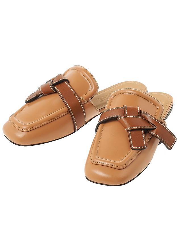 Gate Flat Leather Mule Brown - LOEWE - BALAAN.