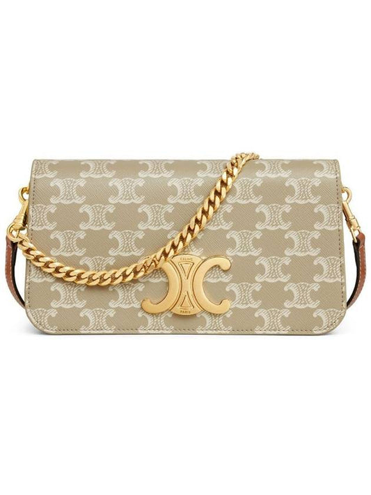 Women's Logo Chain Triope Cross Bag Beige - CELINE - BALAAN 2