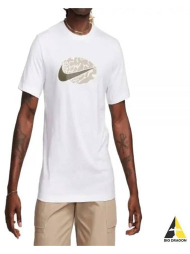 Men's Sportswear 12MO Swoosh Short Sleeves T-Shirt White - NIKE - BALAAN 1