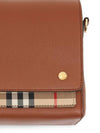 Leather and Vintage Check Note Crossbody Bag Tan - BURBERRY - BALAAN 9