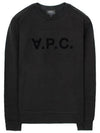 Men's VPC Logo Print Crew Neck Sweatshirt Black - A.P.C. - BALAAN 2